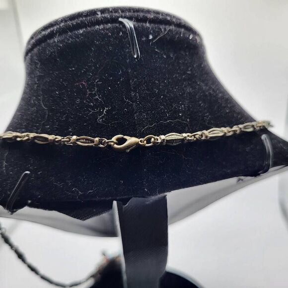 Beautiful Bohemian Southwestern Style Turquoise & Coral Bell Necklace - Picture 2 of 4